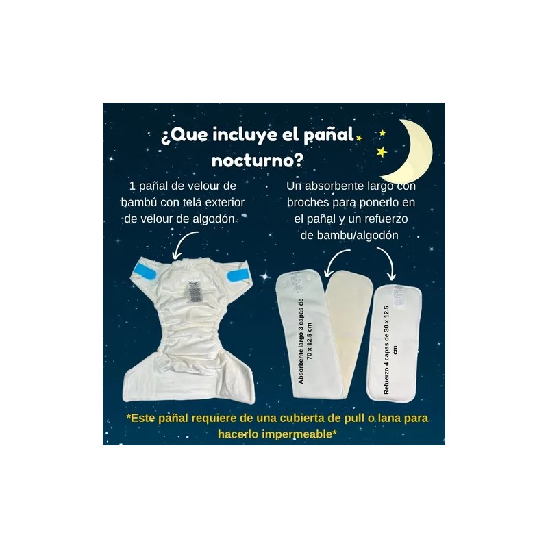 Pañales Nocturnos Ecopipo 2pack Cubierta Lisa Unitalla