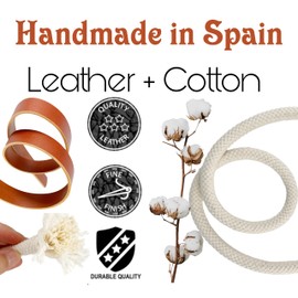 Dog Choke Collar, Anti Pull Martingale Collar, Cotton and Leather, White & Cognac. XXL