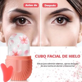 Rodillo de Hielo para la Cara,Molde de Hielo para Cara de Silicona Reutilizable,Rodillo Facial Hielo para Belleza y Cuidado de Facial,Herramientasde C