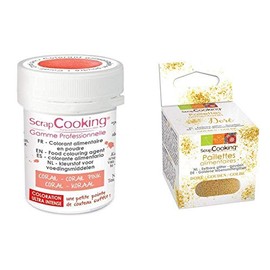ScrapCooking Powdered food coloring 5 g Coral + Edible golden glitter