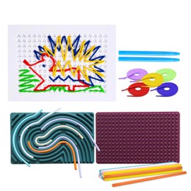 SENSORY4U Threading Sensory Activity Board – 3-Pack Fidget Toys for Kids and Toddlers – Fine Motor Skill Montessori Toy – Travel-Friendly Creative Play for Preschool Boys and Girls