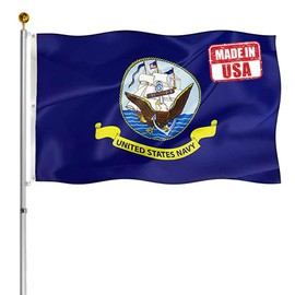 Hypoth Navy US Flag 3x5 Ft- United States Naval Military Double Stitched 100% Polyester US Navy Flags with 2 Brass Grommets Banner Vivid Color and UV Fade Resistant for Indoor Outdoor