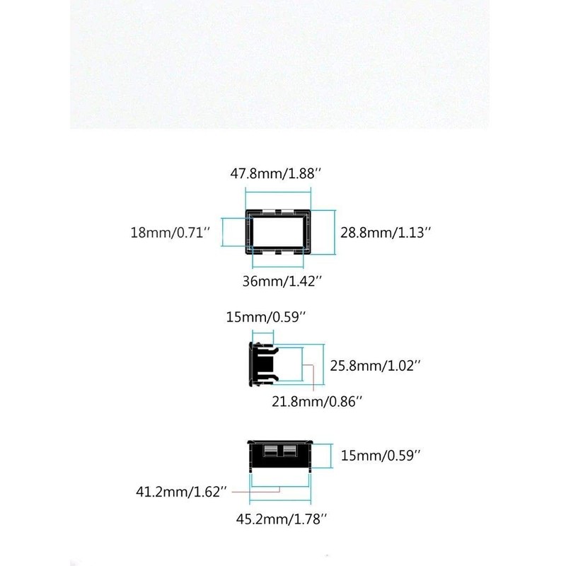 TECNOIOT DC Voltmeter Ammeter Blue 100V 10A + LED Red