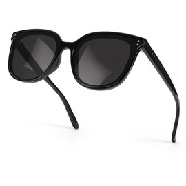 SIPHEW Polarized Cat Eye Mirrored Sunglasses for Women - Designer Oversized Womens Sunglasses Trendy w UV400 Protection