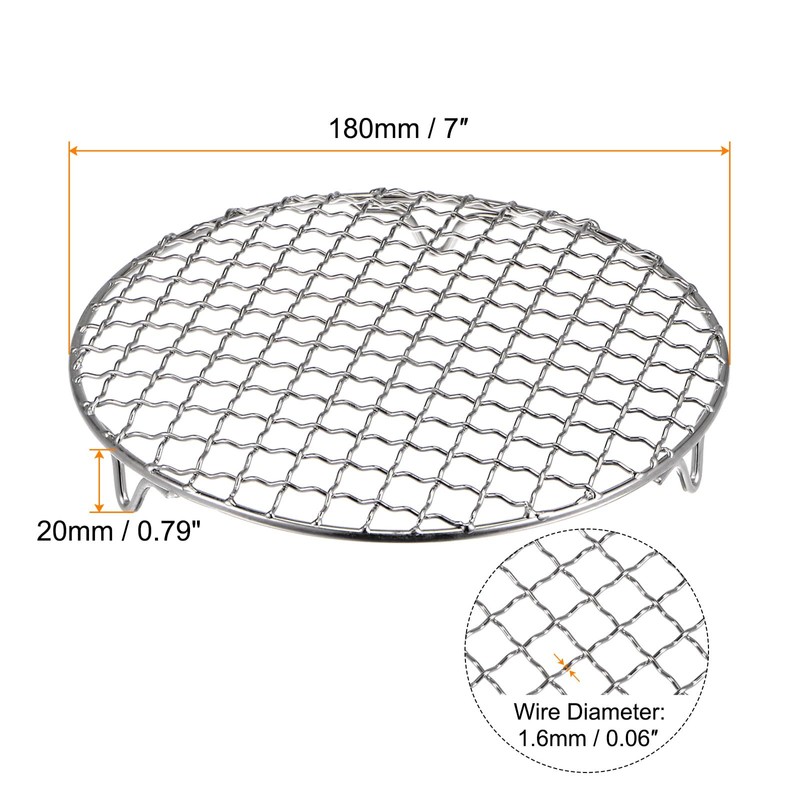sourcing map Round Cooking Rack, 7-inch Stainless Steel Cross Wire