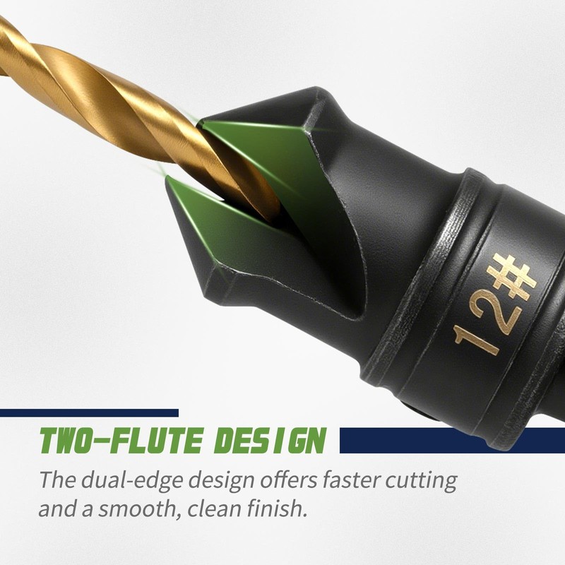 Litorange 10 PCS Countersink Drill Bit Set, Counter Sink Drill