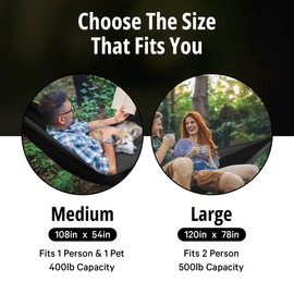 Vigel Camping Hammock - Durable Hammock, Nylon Hammock - Double or Single Hammocks - Portable Tree Hammock - Hammocks for Outside - Easy to Set, Camping Accessories for Outdoor, Travel, Hiking