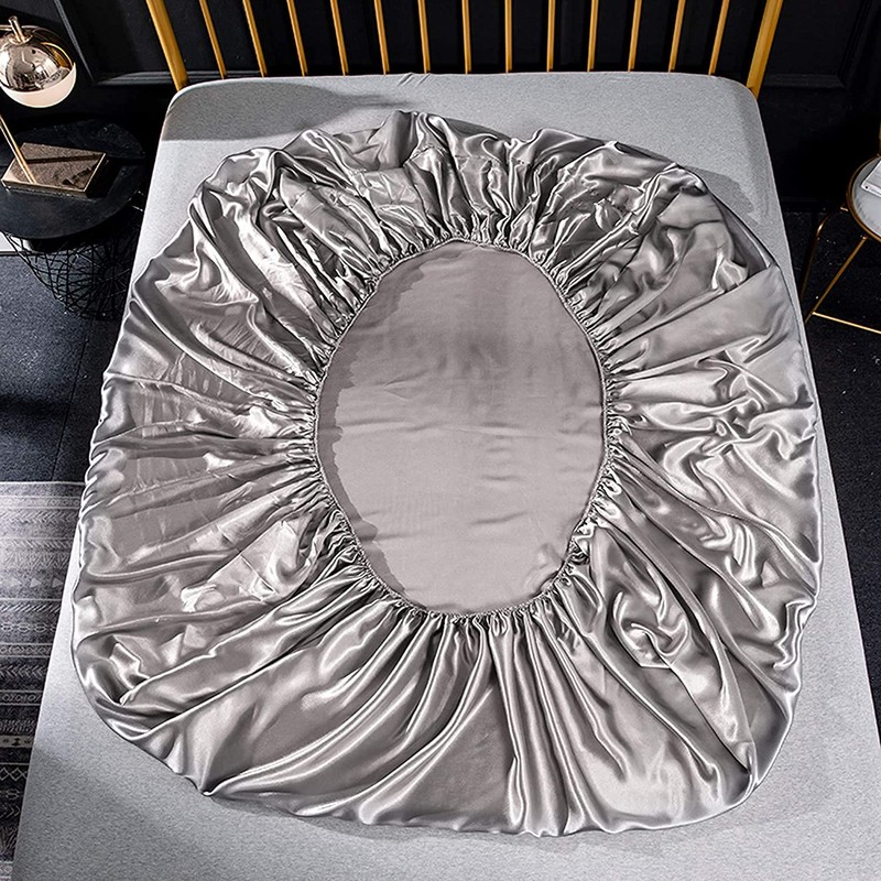 1800 TC Silk Satin Fitted Sheet, Fitted Sheet Only, 1