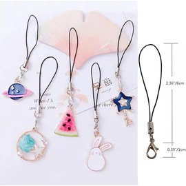 KCKEYS 30 PCS Lobster Clasp Phone Lanyard, Cell Phone Charm Lanyard Phone Clasp Rope for Trinkets,Keyring Hand Wrist Strap or Other Handmade Making Accessories (Black)