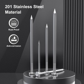 VGBUY 1300PCS Stainless Steel Hardware Nails, 3/4 Inch ×17Gauge Flat Head Nails for Hanging Pictures,Picture Hanging Nails, Small Nails, Wall Nails, Wood Nails, Finishing Nails