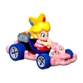 Hot Wheels Mario Kart, Baby Peach, Pipe Frame, Vehículo de Juguete para niños de 3 años en adelante a Escala 1:64