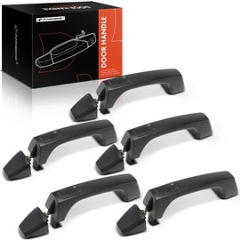 A-Premium Outside Exterior Door Handles Compatible with Hummer H3 2006 2007 2008 2009 2010, Textured Black, 5-PC Set, Front and Rear and Cargo