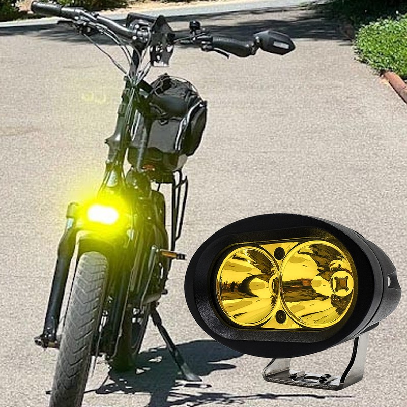 OZ-USA E-bike 2-Pin High Output LED Headlight Neon Yellow Compatible