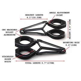 Motorcycle Headlight Holder 44 mm - 45 mm Razor Style - Fork Mounted - High Quality CNC Machined Aluminium - Pair