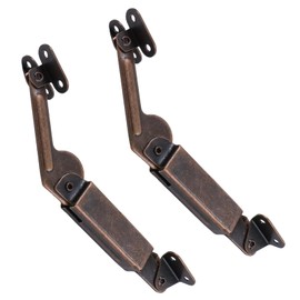 T Tulead Spring Lid Support Left Right Lid Support Down Hinge Red Bronze Iron Support Box Cabinet Hardware Pack of 2 with Mounting Screws