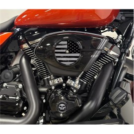Kustom Cycle Parts Black & Grey American Flag 2024 Touring Air Cleaner Insert. Street & Road Glide