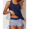 Yonique 3 Piece Tankini Swimsuits for Women Swim Tank Top