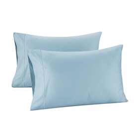 Pillow Cases Set of 2, Cooling Pillowcases Standard Size Set of 2, 800 Tc Egyptian Cotton-Light Blue