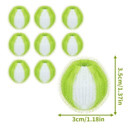12 Lint Balls for Washing Machine, Hair Remover, Pet Hair, Reusable Lint Ball for Washing Machine, for Removing Fur in Dry, Green