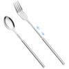 OXDFK 2 PCS Extendable Fork Spoon Set, Telescopic Stainless Steel