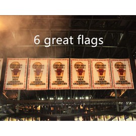 6 in 1 'Chicago Championship 'Bulls Banner 6 time Finals Champions Flag 3 x 5 Gifts for Youth Kids Mens Women