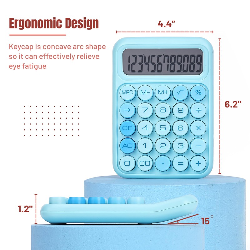Mr. Pen- Mechanical Switch Calculator, 12 Digits, Large LCD Display,