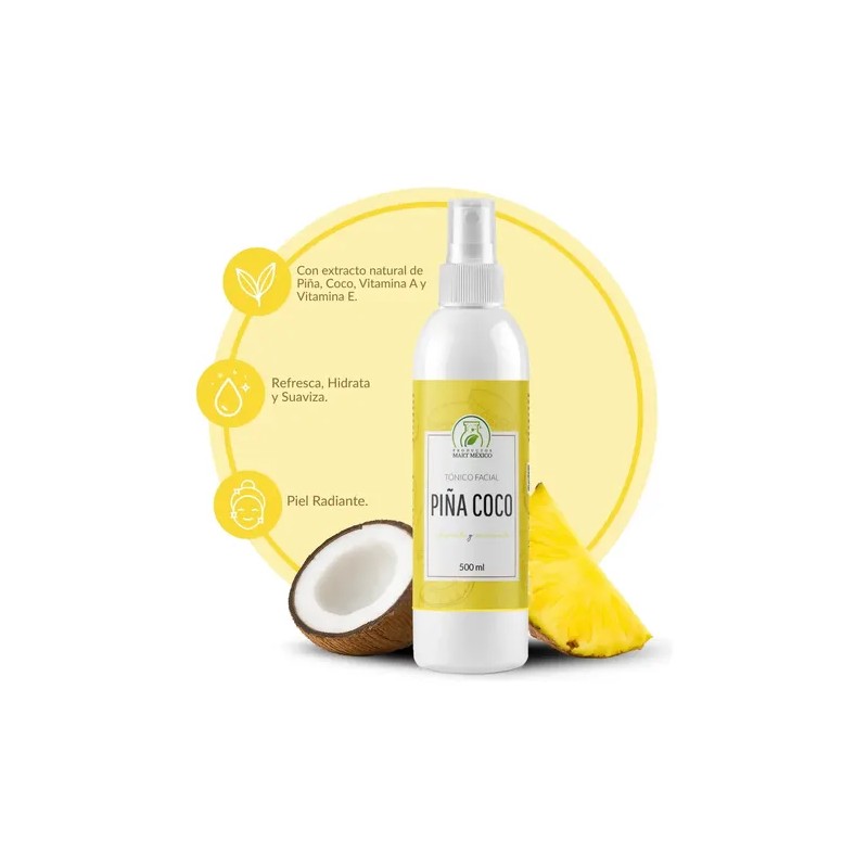 Tónico Facial Piña Coco 500 ml Para Todo Tipo de