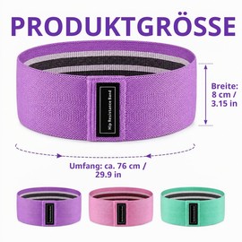 Knitting Fitness Bands, Terrabands Resistance Bands, Resistance Bands for Squats, Butt Lifts and Yoga Training, Ideal for Home Gym, Outdoor and Yoga