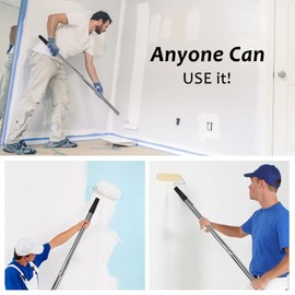 Telescopic Rod Extension Pole, 5-Piece Paint Roller Extension Pole 2 m, Telescopic Rod for Paint Rollers, Paint Rollers, Telescopic Handle (Silver 2 m)