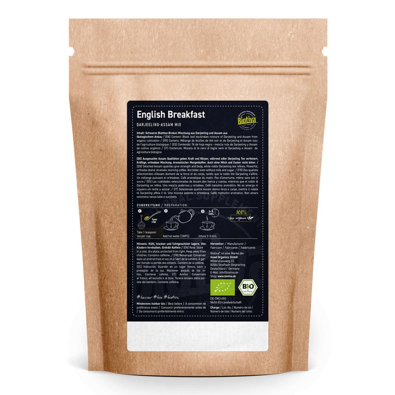 Biotiva English Breakfast GFBOP Black Tea Organic 250g - Black