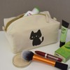 'Minimalist Cat Sitting' Canvas Wash Bag/Makeup Case (CS00041034)