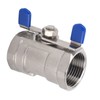 1in Full Port Ball Valve Stainless Steel Butterfly Shape Double