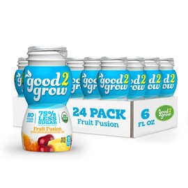 good2grow Organic Fruit Fusion Juice for Kids - Juice Bottles Bulk 24 Pack, Reusable Bottle, No Sugar Added - 6 fl oz, Pack of 24 (Spill Proof Tops Not Included)