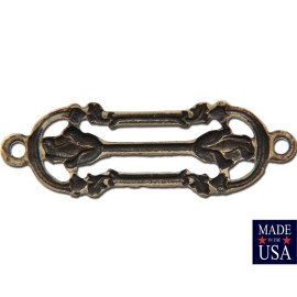 Yummy Treasures 2 Loop Brass Ox Small Deco Filigree Connector Link 23x7mm (8) mtl468B