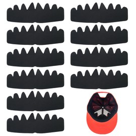 10 Pieces Hat Sweat Liner, Hat Liners Sweat Protection, Octagonal Baseball Cap Pad, Washable and Reusable, Shaping and Fixed Support, Suitable for Ball Sports Caps(Black)