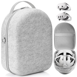 Hard Protective Travel Case for Quest 3/Quest 3S, VR Headset Storage, Controllers and Accessories, Grey