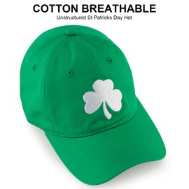 Falidem St.Patrick's Day Baseball Cap, Shamrock Embroidered Green Trucker Hat,Cotton Adjustable Baseball Cap for Men Women