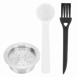 Stainless Steel Reusable Coffee Capsule Kit with Spoon and Brush for A MODO MIO Jolie ESPRIA Coffee Machines