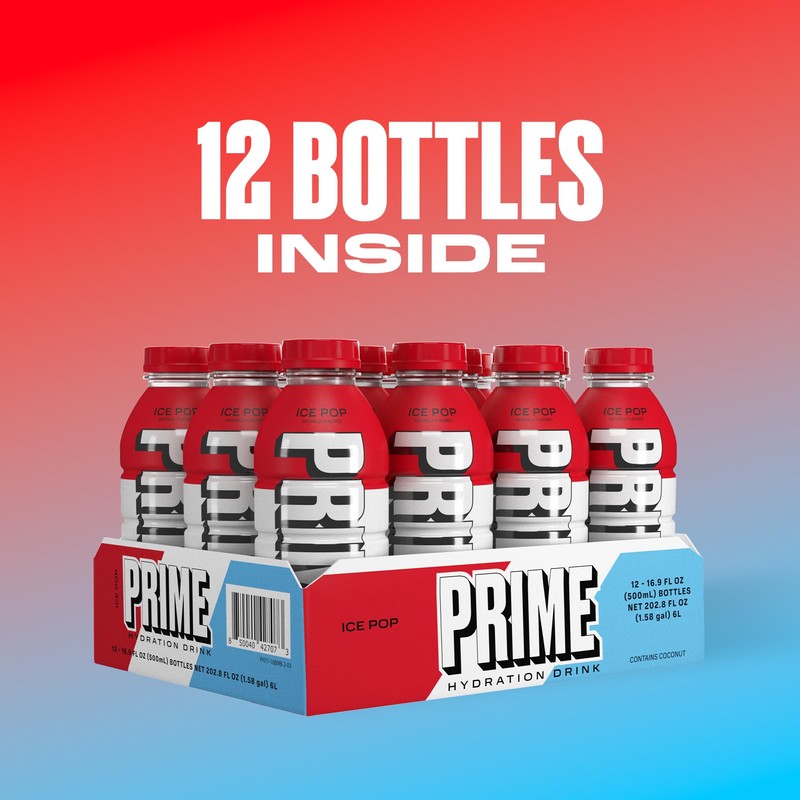 PRIME Hydration ICE POP, Sports Drinks, Electrolyte Enhanced for Replenishing