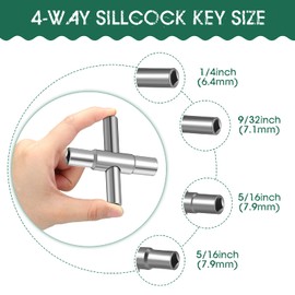 Chumia 2 Pieces Water Key 4-Way 6-Way Sillcock Key Wrench Handcuff Key Utility Key Kit Multifunctional Repair Tool Elevator Faucet Wrench Key for Valve Faucet Cabinet Opening Key and Spigots