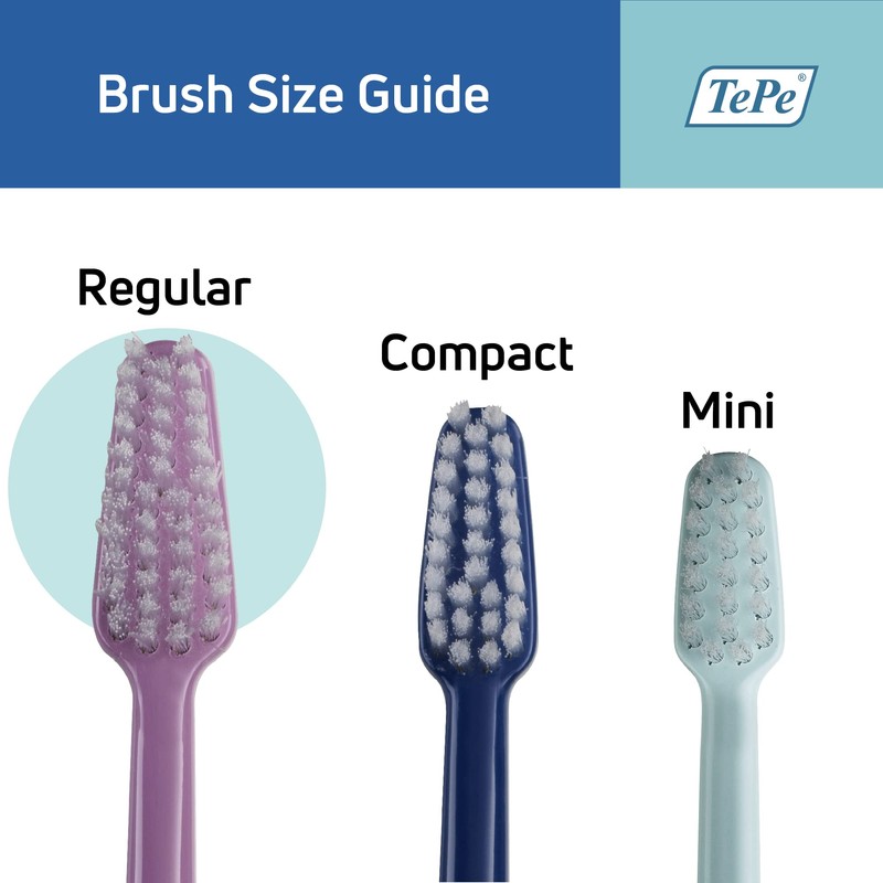 TePe Select Medium Toothbrush, Adult Medium-Bristle Toothbrush with Tapered Head