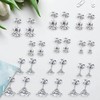 Thoquene Men's Silver Medical Stud Earrings, 12 Pairs, Stainless Steel,