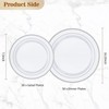 BESTVIP 100PCS Silver Plastic Plate, Disposable Party Plates with 50