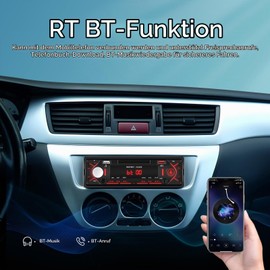 Car Radio 1 DIN Bluetooth 5.0 Car Radio with Bluetooth Hands-Free Kit FM Radio / 2 USB / TF / AUX IN RCA Car Radio 1 DIN MP3 Player Stereo Receiver for Car Quick Charge