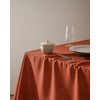 YZJZEDS Linen Tablecloth for Rectangle Table, 52x70 Inch Orange, Farmhouse