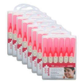 Edel + White SS® 48 Interdental Brushes 0.5 mm Red – Pack of 8 x 6