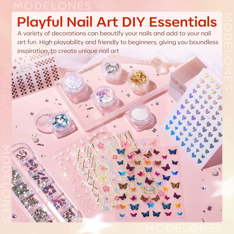 Modelones Poly Nail Gel Kit with 48W U V/LED Lamp