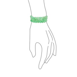 Set of 3 Semi Precious Gemstone Green Aventurine Round Bead Ball 8MM Stacking Strand Stretch Bracelet for Women Men Teen