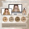 Potoki Ombre Blonde Synthetic Wig with Bangs Long Wavy Wig