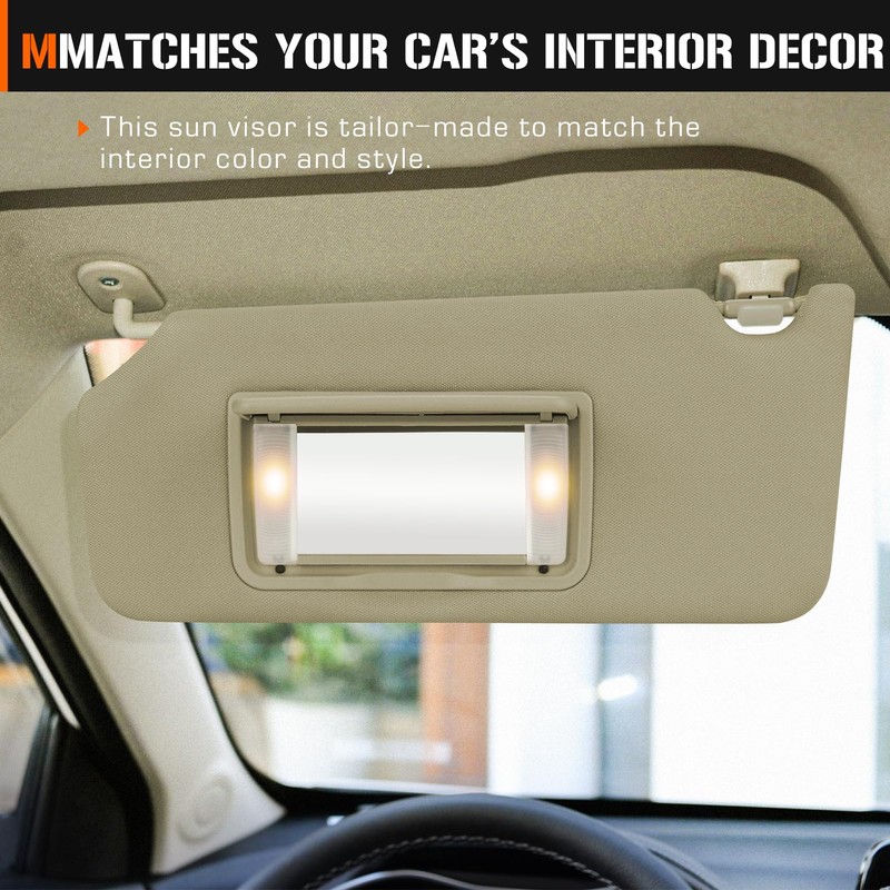 Sun Visor with Light for Honda Accord 2008-2017, Left Driver